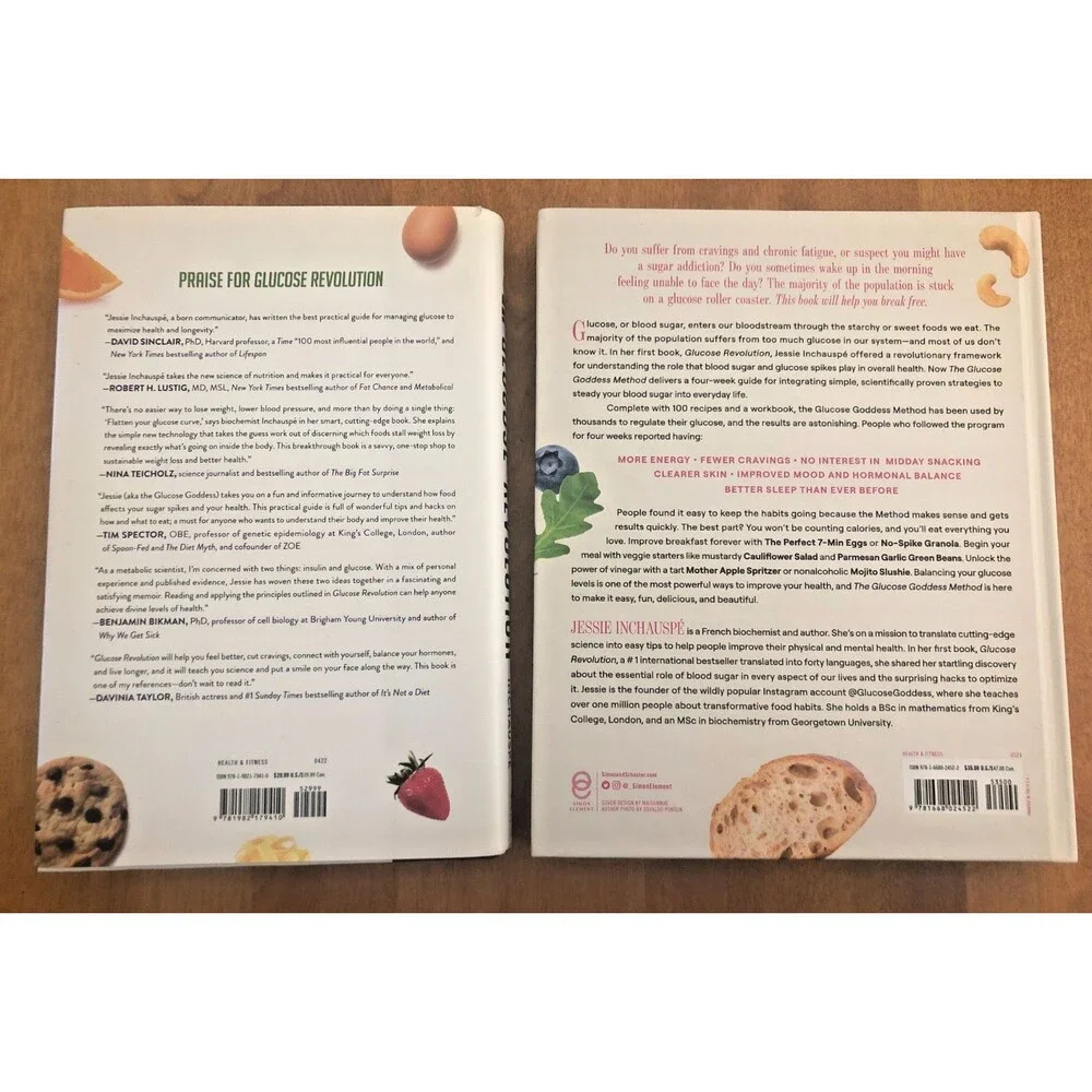 Glucose Goddess Method Book Lot by Jessie Inchauspe Revolution & Cookbook LN